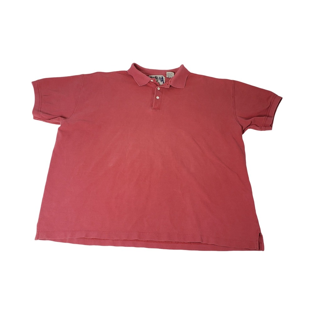 Himalaya Outfitters Mens Red Cotton Short Sleeve Polo Shirt Big 3X Solid Casual
